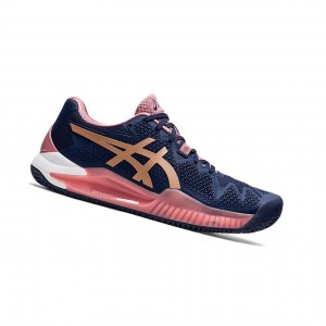 Dámské Tenisové Boty Asics GEL-RESOLUTION 8 CLAY Růžové Zlaté | 7529-WFPVQ