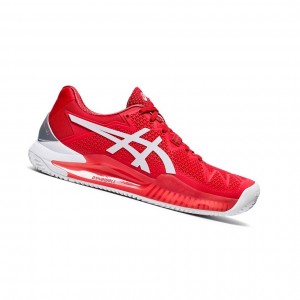 Dámské Tenisové Boty Asics GEL-RESOLUTION 8 CLAY Červené Bílé | 3092-XIUYW