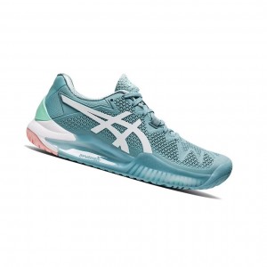 Dámské Tenisové Boty Asics GEL-Resolution 8 Blankyt Bílé | 0921-QPHAE