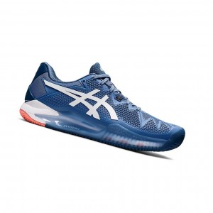 Pánské Tenisové Boty Asics GEL-RESOLUTION 8 CLAY Blankyt Bílé | 7124-ZLMKC