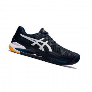 Pánské Tenisové Boty Asics GEL-RESOLUTION 8 CLAY Blankyt Bílé | 3785-JHYGZ