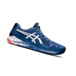 Pánské Tenisové Boty Asics GEL-Resolution 8 Blankyt Bílé | 1072-GMJYW