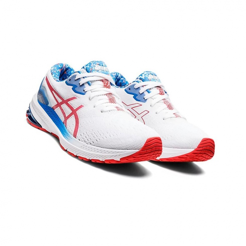 Dámské Běžecké Boty Asics GT-1000 11 STANDARD RET Bílé Červené | 1097-PMSFA