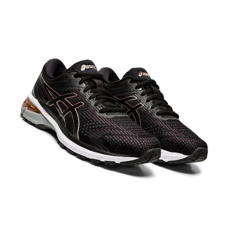 Dámské Běžecké Boty Asics GT-2000 8 Široké Černé | 1032-LWRJG