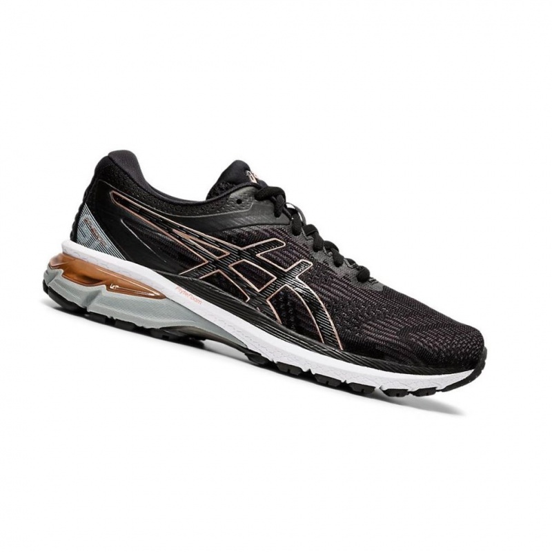 Dámské Běžecké Boty Asics GT-2000 8 Široké Černé | 1032-LWRJG