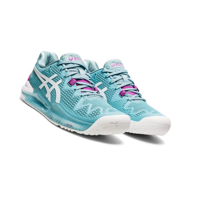 Dámské Tenisové Boty Asics GEL-RESOLUTION 8 Široké Tyrkysové | 4872-KPNWL