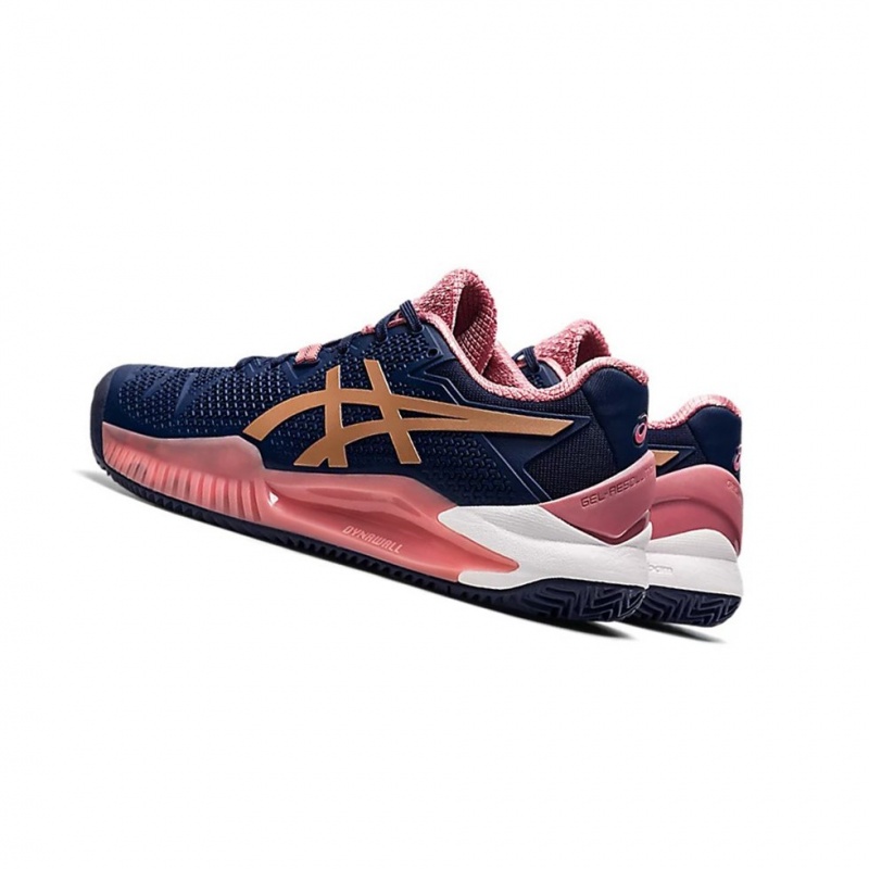 Dámské Tenisové Boty Asics GEL-RESOLUTION 8 CLAY Růžové Zlaté | 7529-WFPVQ