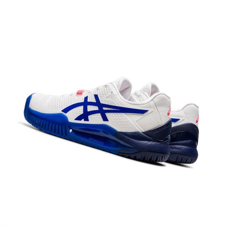 Dámské Tenisové Boty Asics GEL-RESOLUTION 8 Široké Bílé | 9321-NIOWR