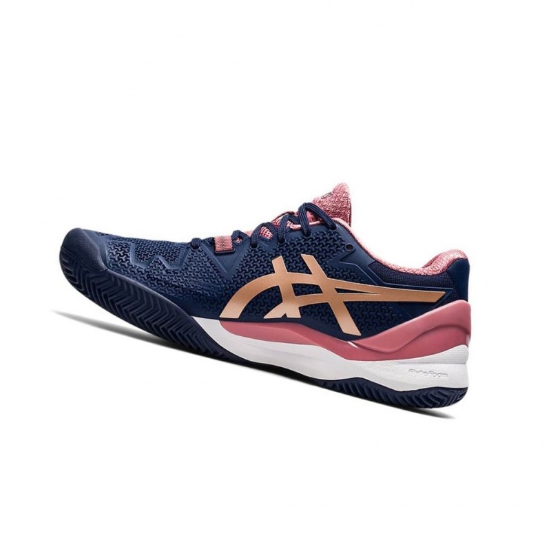 Dámské Tenisové Boty Asics GEL-RESOLUTION 8 CLAY Tmavě Blankyt | 7815-UVFQN