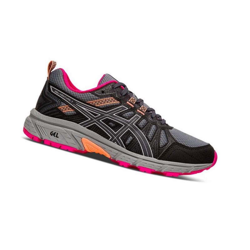 Dámské Trailové Běžecké Boty Asics GEL-VENTURE 7 Trailové Černé | 9637-PRMGW