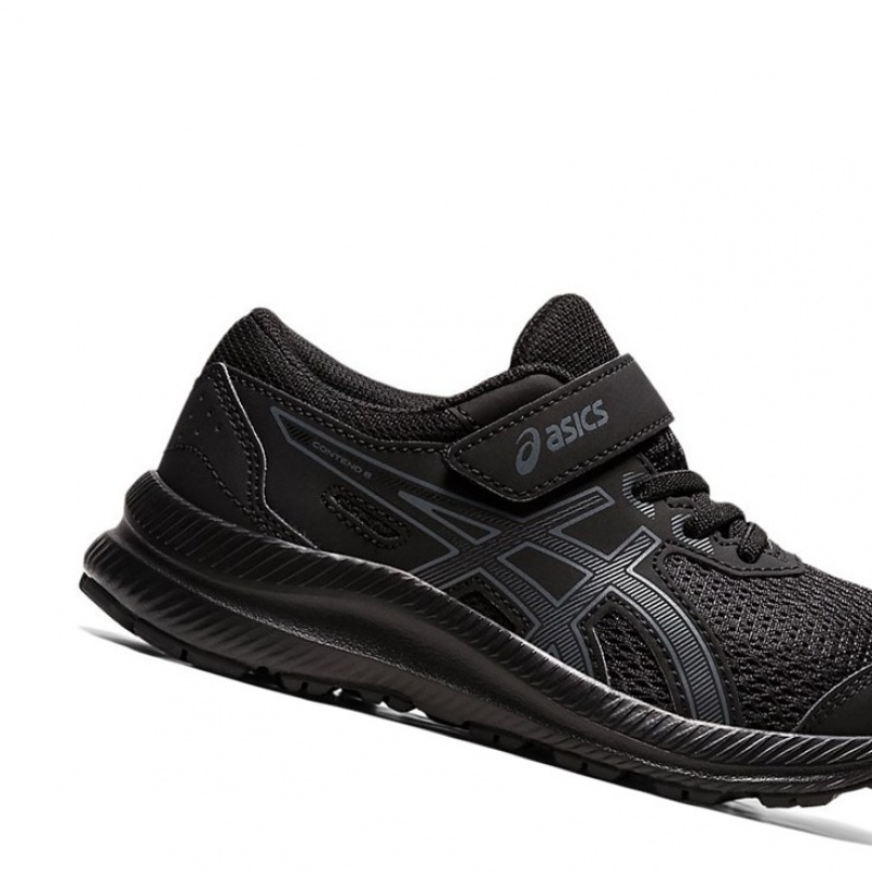 Dětské Běžecké Boty Asics CONTEND 8 PS Černé Šedé | 7094-SQEAR