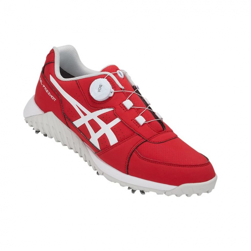 Pánské Golfové Boty Asics GEL-PRESHOT BOA Červené Bílé | 9328-RGPYQ