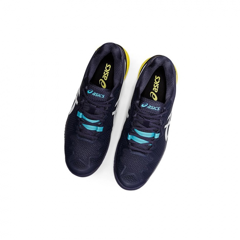 Pánské Tenisové Boty Asics GEL-Resolution 8 Indigo Bílé | 9207-SNDWM