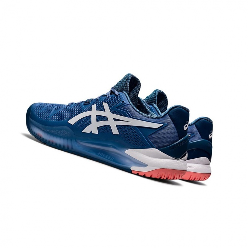 Pánské Tenisové Boty Asics GEL-Resolution 8 Blankyt Bílé | 1072-GMJYW