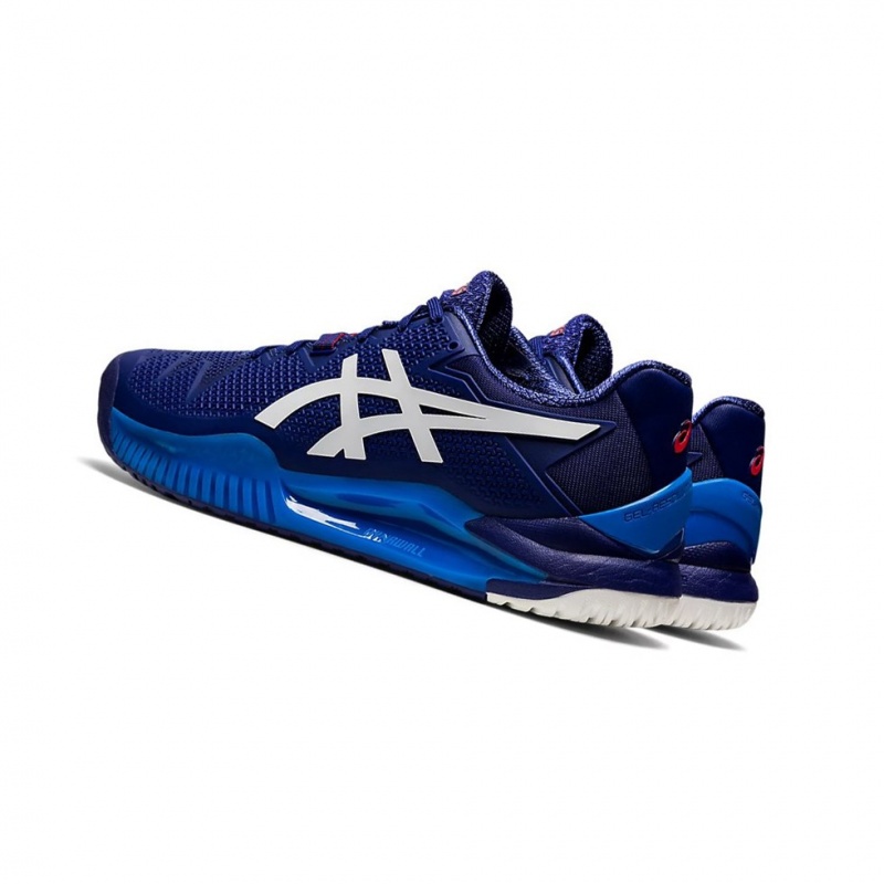 Pánské Tenisové Boty Asics GEL-Resolution 8 Blankyt Bílé | 2934-VOAMG